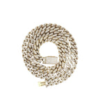 10K Yellow Gold 11MM Miami Cuban Pave Diamond Chain 17 CT - 26"