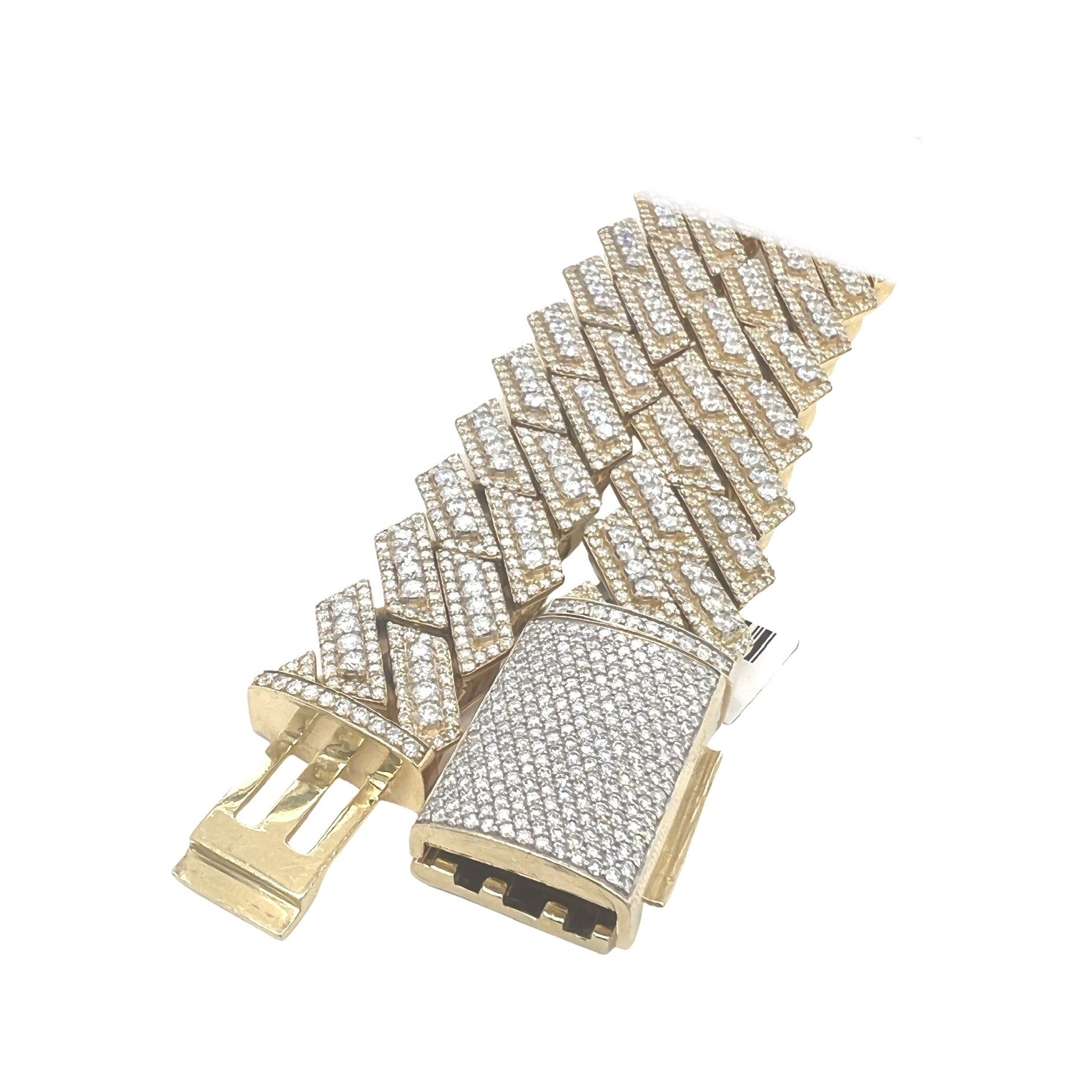 10K Yellow Gold 18MM Prong Set Miami Cuban VS Diamond Chain 36.38 CT - 20"
