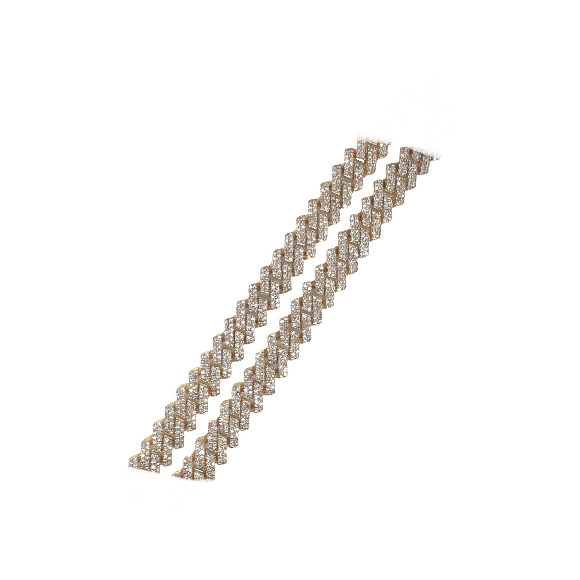 14K Yellow Gold 12MM Prong Set Miami Cuban Diamond Chain 22.05 CT - 24"