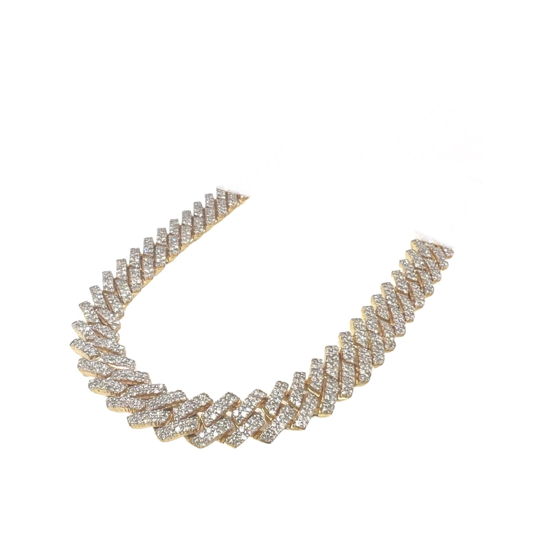 14K Yellow Gold 10MM Prong Set Miami Cuban Diamond Chain 20.67 CT - 24"