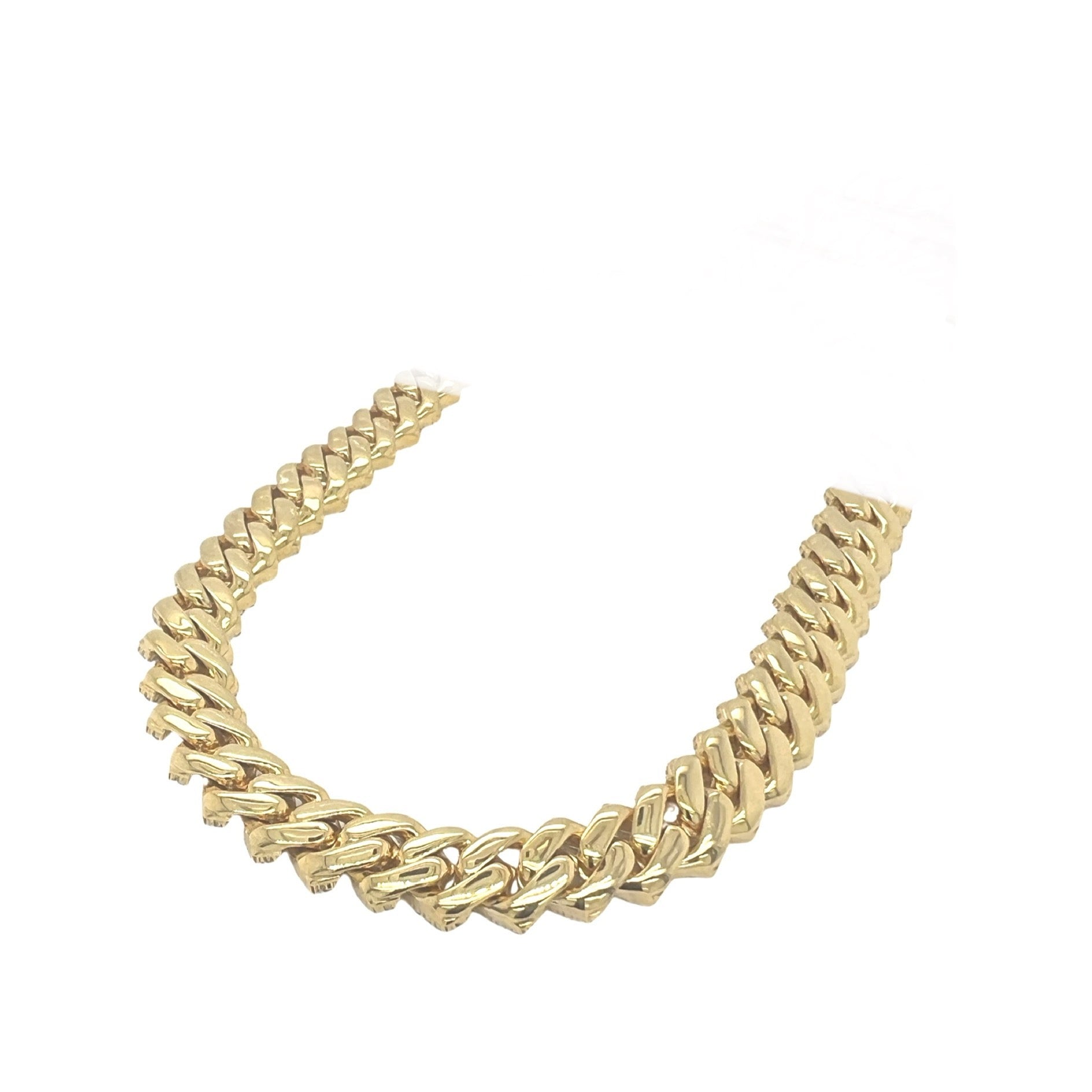 14K Yellow Gold 10MM Prong Set Miami Cuban Diamond Chain 20.67 CT - 24"