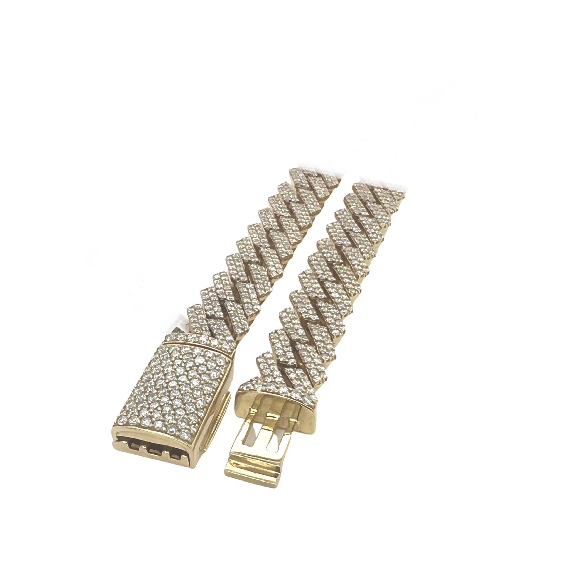 10K Yellow Gold 12MM Prong Set Miami Cuban Diamond Chain 18.39 CT - 20"