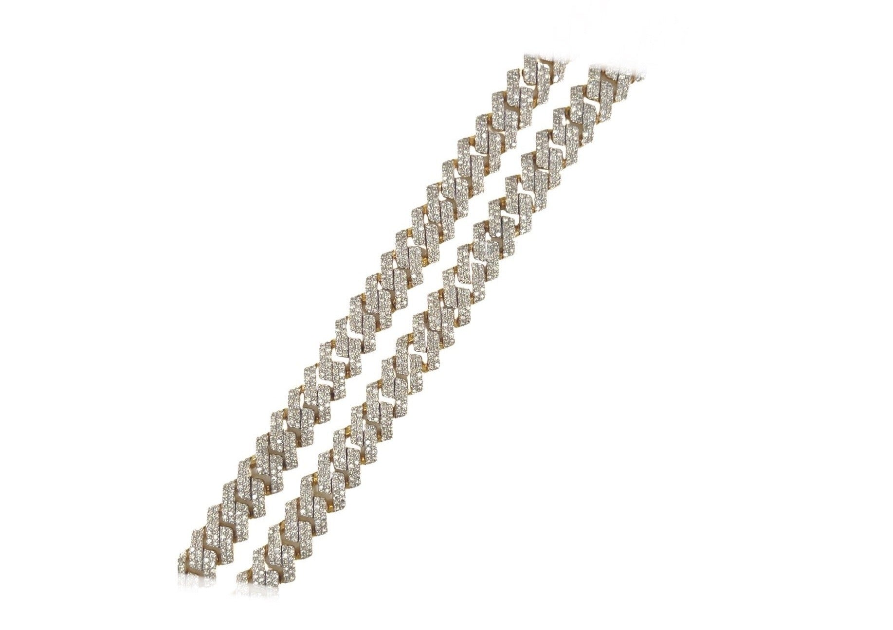 10K Yellow Gold 10MM Prong Set Miami Cuban Diamond Chain 17.19 CT - 22"