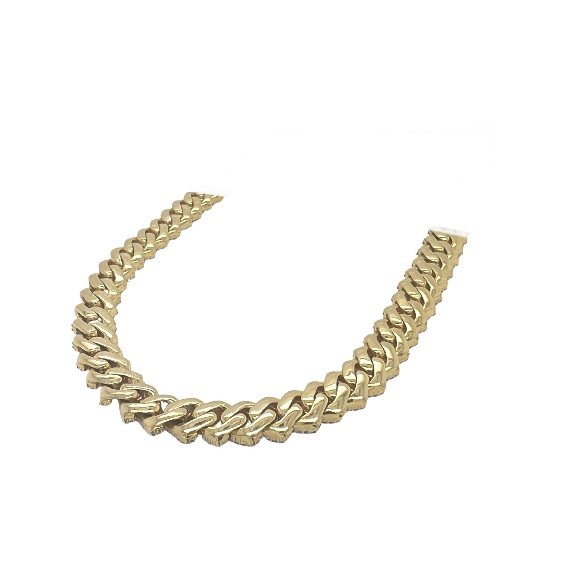 10K Yellow Gold 8MM Prong Set Miami Cuban Diamond Chain 14.11 CT - 22"