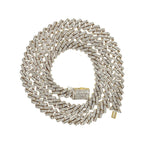 10K Yellow Gold 8MM Prong Set Miami Cuban Diamond Chain 14.11 CT - 22"