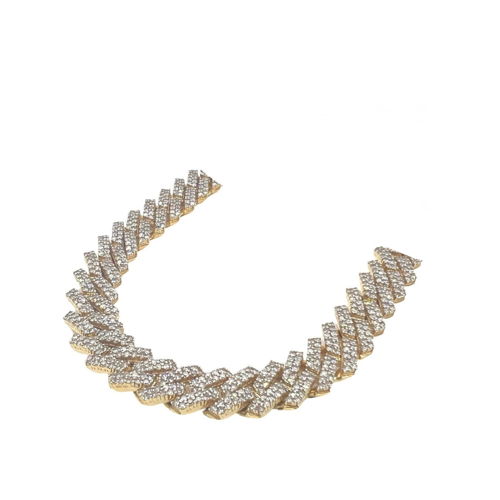 10K Yellow Gold 12MM Prong Set Miami Cuban Diamond Chain 23.22 CT - 22"