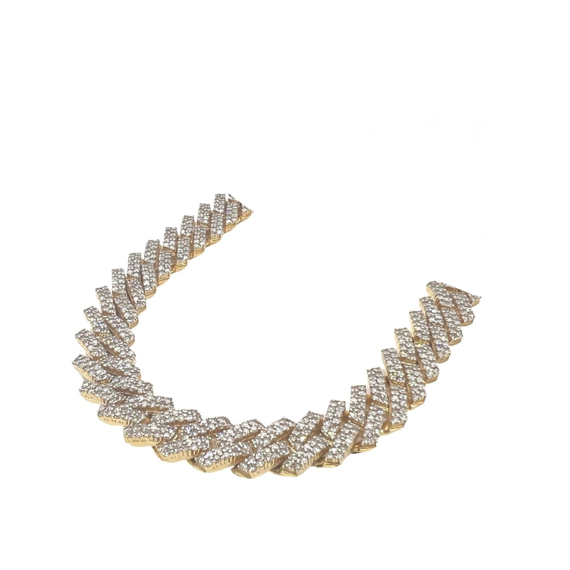 10K Yellow Gold 12MM Prong Set Miami Cuban Diamond Chain 23.22 CT - 22"