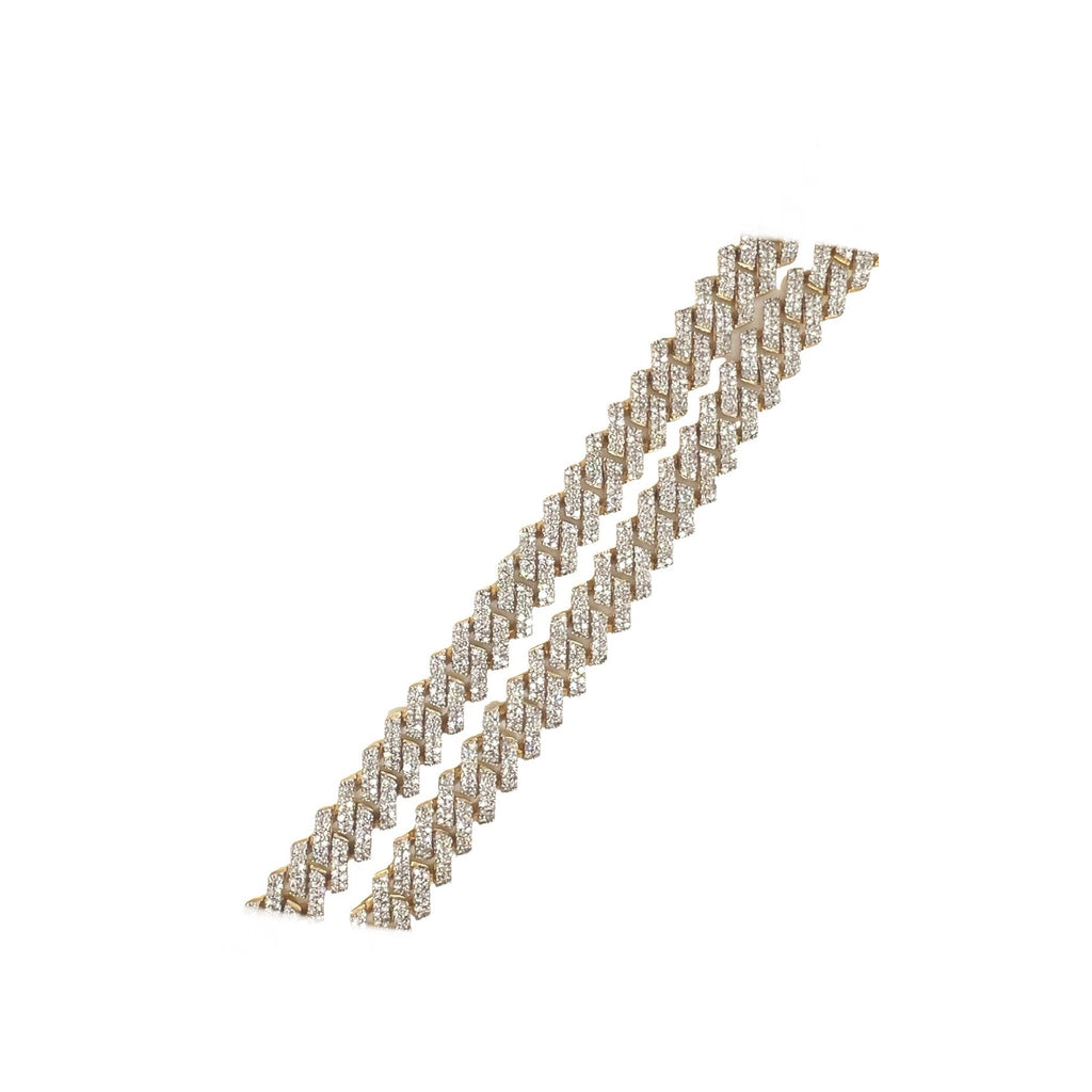 10K Yellow Gold 12MM Prong Set Miami Cuban Diamond Chain 23.22 CT - 22"