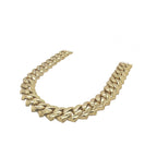 10K Yellow Gold 12MM Prong Set Miami Cuban Diamond Chain 23.22 CT - 22"
