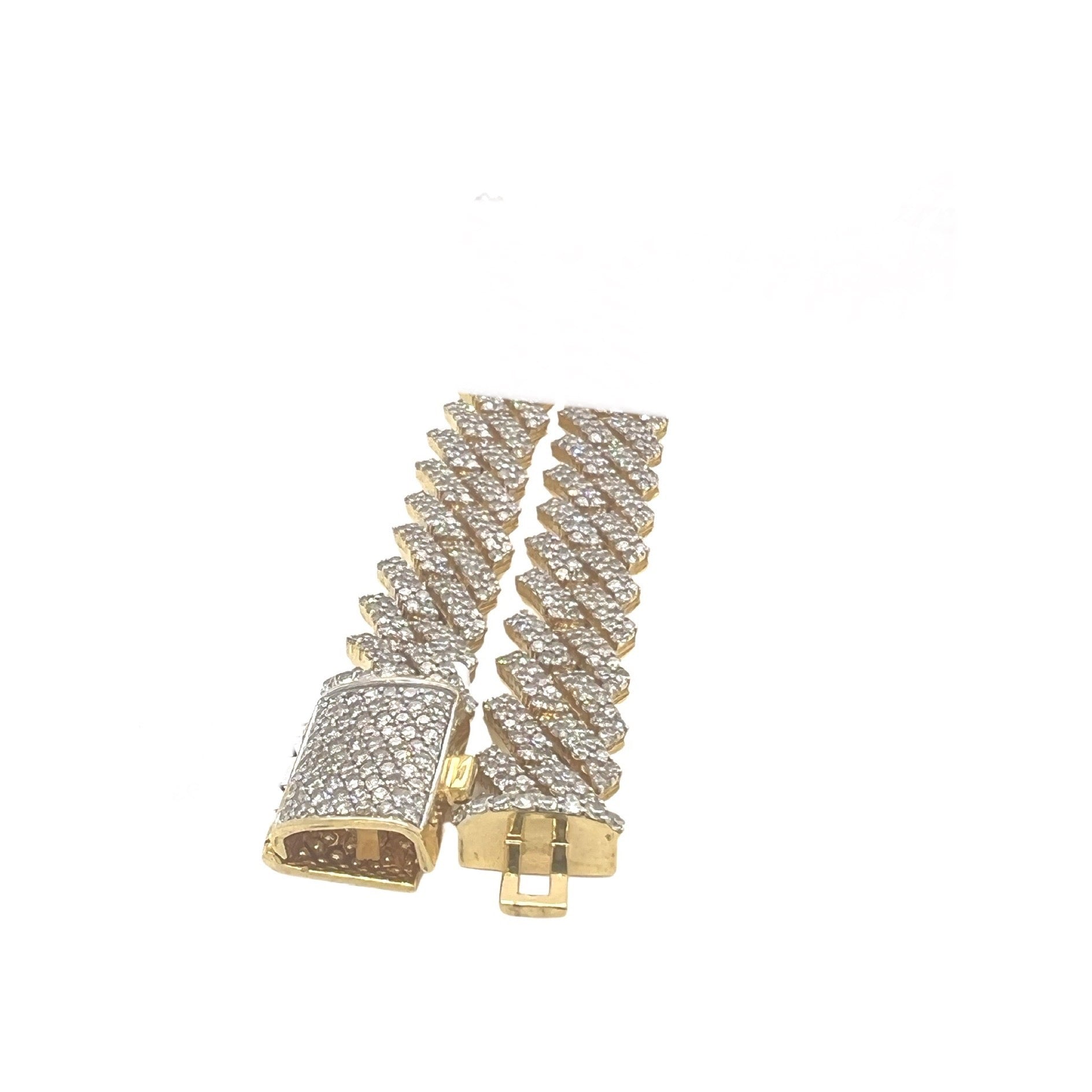 10K Yellow Gold 12MM Prong Set Miami Cuban Diamond Chain 23.22 CT - 22"