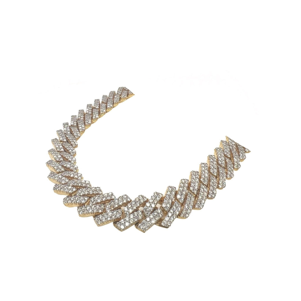 10K Yellow Gold 14.5MM Prong Set Miami Cuban VS Diamond Chain 37.34 CT - 22"