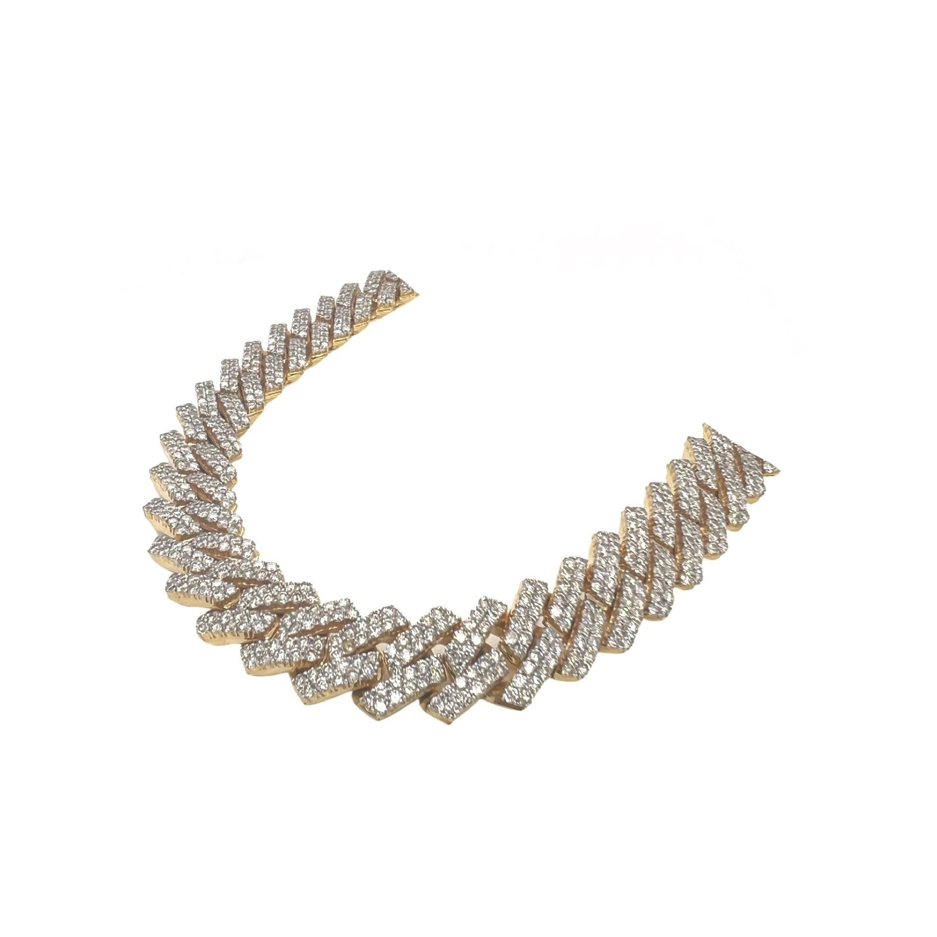 10K Yellow Gold 14.5MM Prong Set Miami Cuban VS Diamond Chain 37.34 CT - 22"