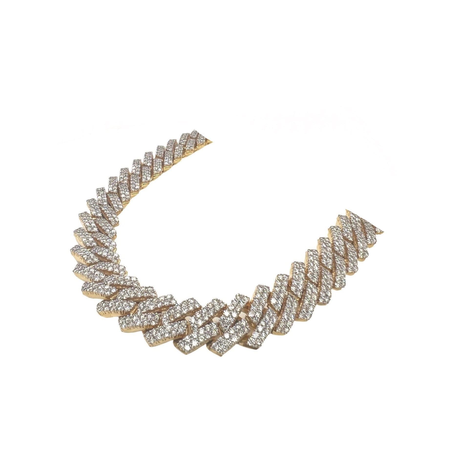 10K Yellow Gold 14.5MM Prong Set Miami Cuban VS Diamond Chain 38.37 CT - 22"
