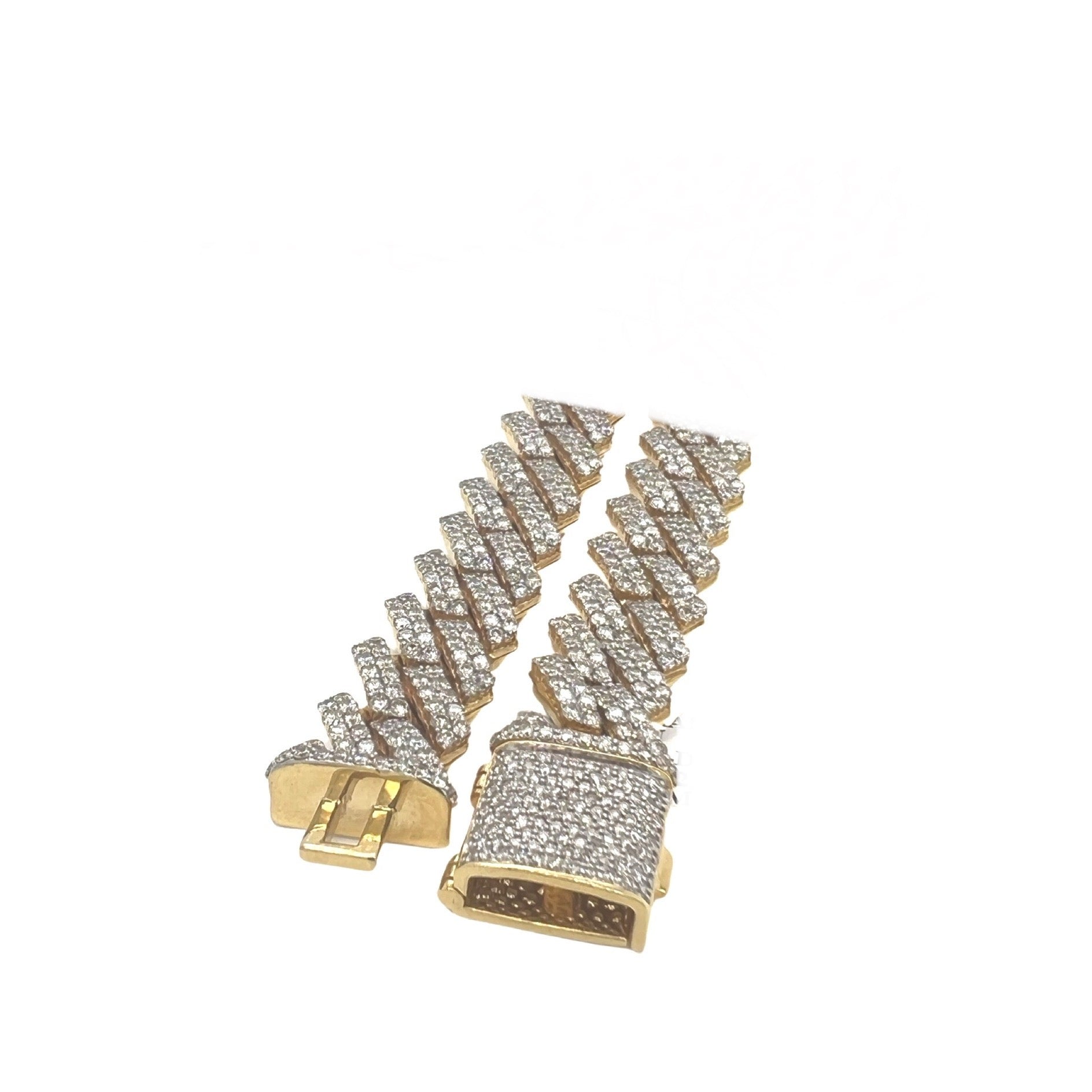10K Yellow Gold 14.5MM Prong Set Miami Cuban VS Diamond Chain 38.37 CT - 22"