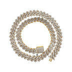 10K Yellow Gold 12MM Prong Set Miami Cuban Diamond Chain 22.81 CT - 22"