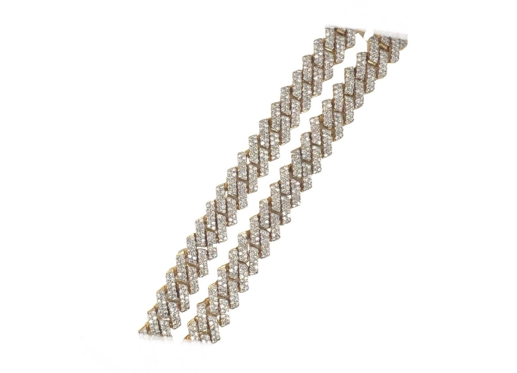 10K Yellow Gold 14.5MM Prong Set Miami Cuban VS Diamond Chain 37.34 CT - 22"