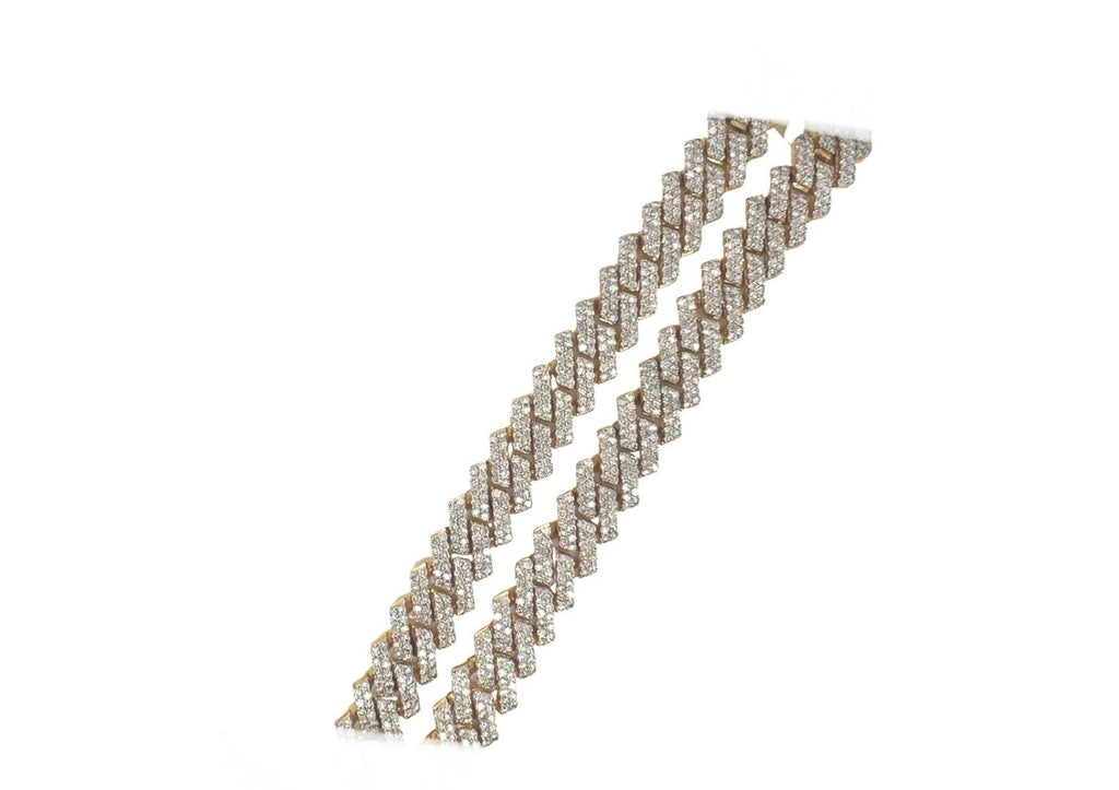 10K Yellow Gold 14.5MM Prong Set Miami Cuban VS Diamond Chain 38.37 CT - 22"