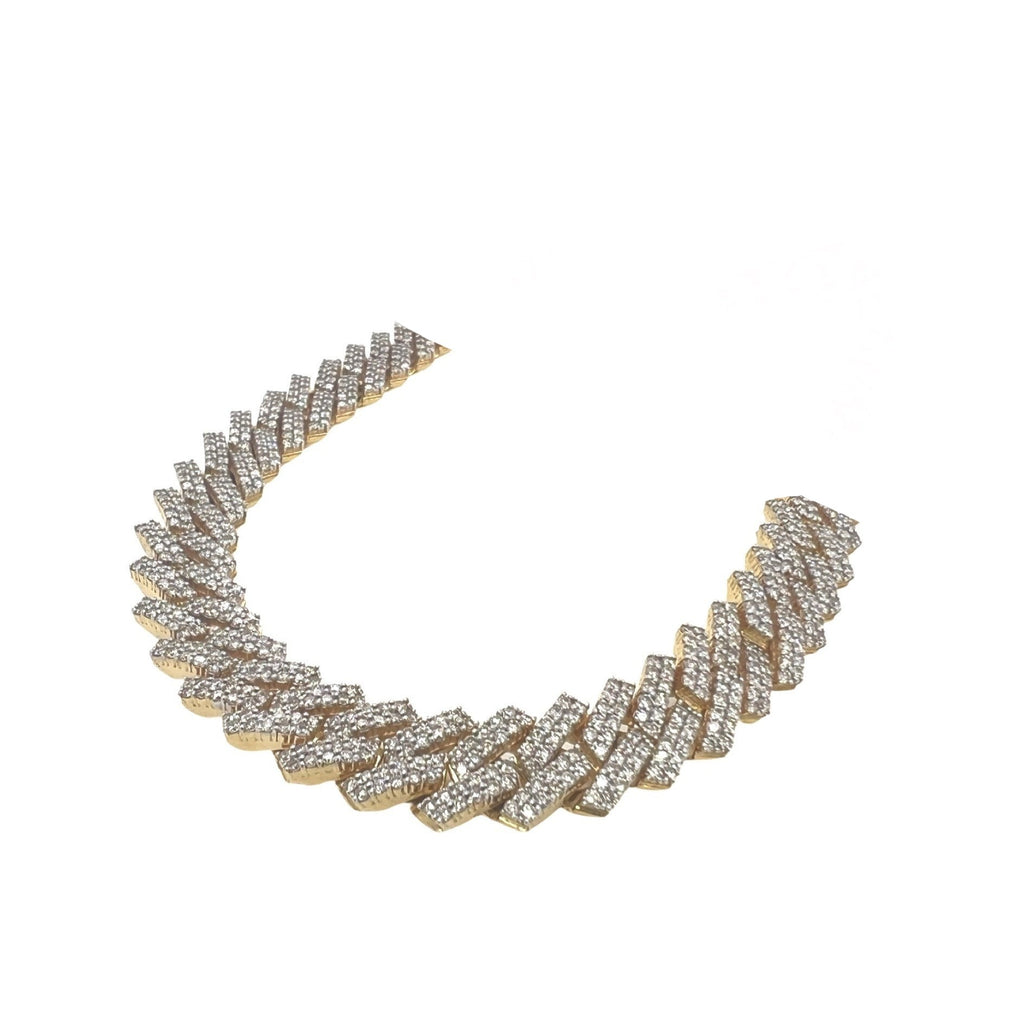 10K Yellow Gold 12MM Prong Set Miami Cuban Diamond Chain 23.05 CT - 22"