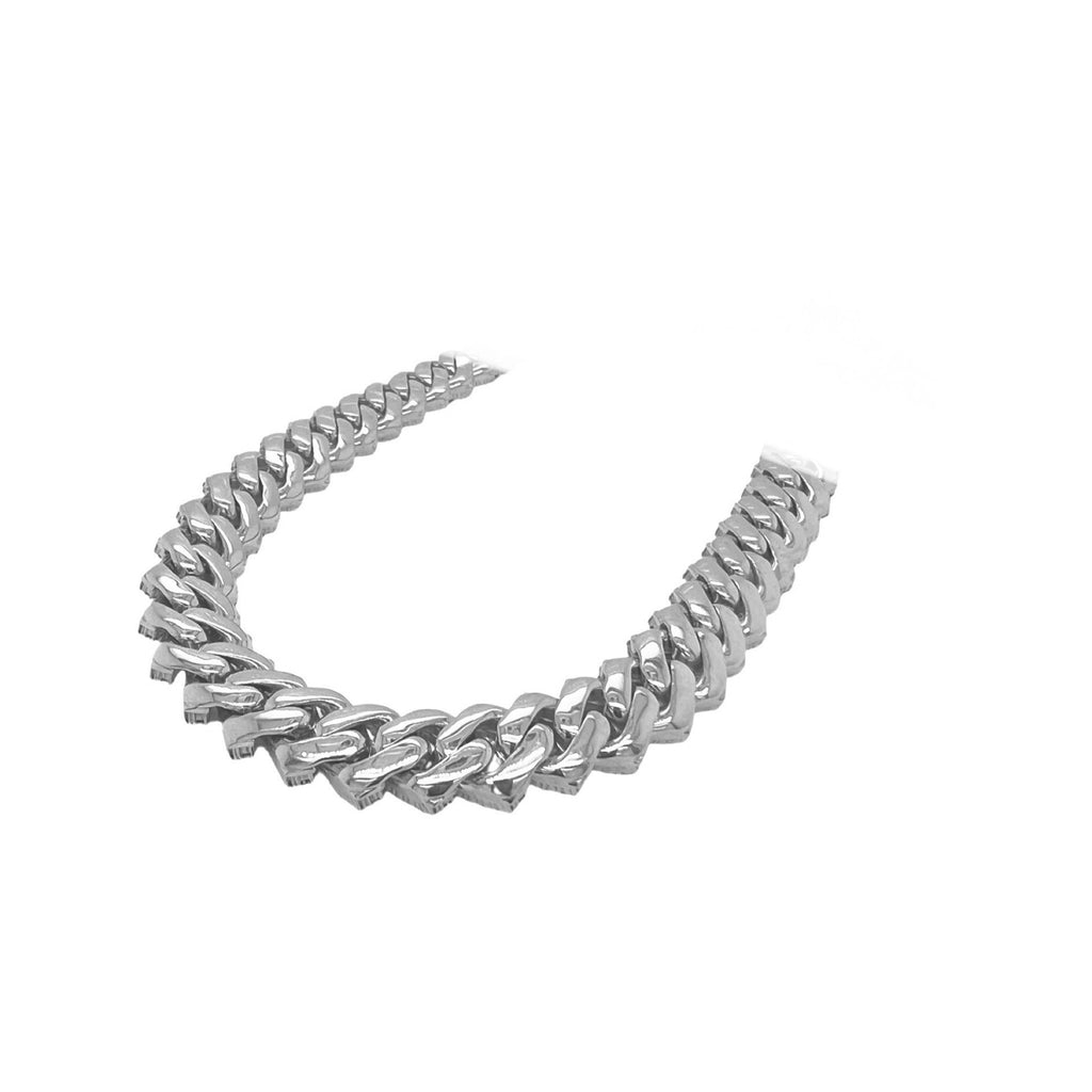 10K White  Gold 12MM Prong Set Miami Cuban Diamond Chain 21.61 CT - 20"