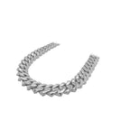 10K White  Gold 12MM Prong Set Miami Cuban Diamond Chain 21.61 CT - 20"