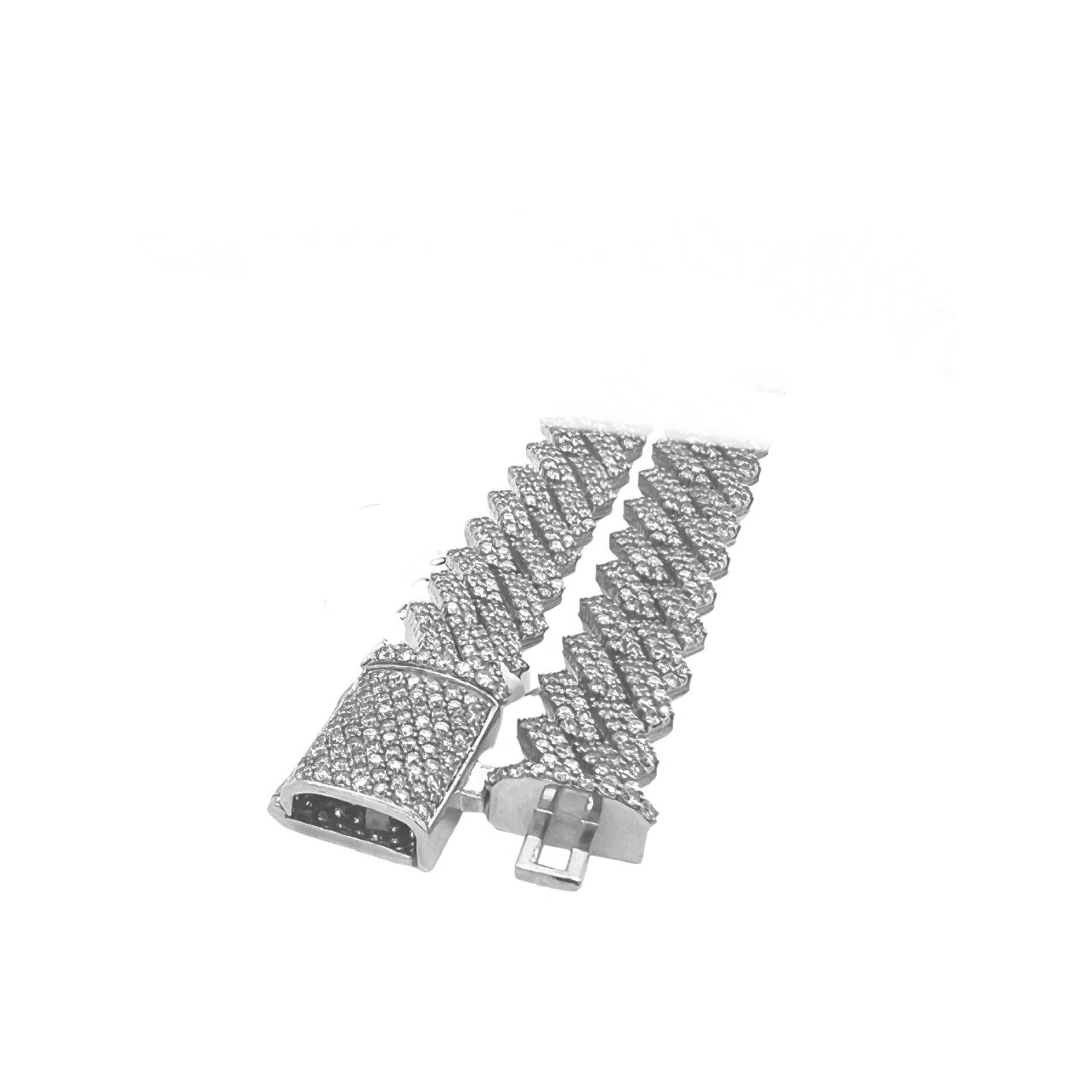 10K White  Gold 12MM Prong Set Miami Cuban Diamond Chain 21.61 CT - 20"