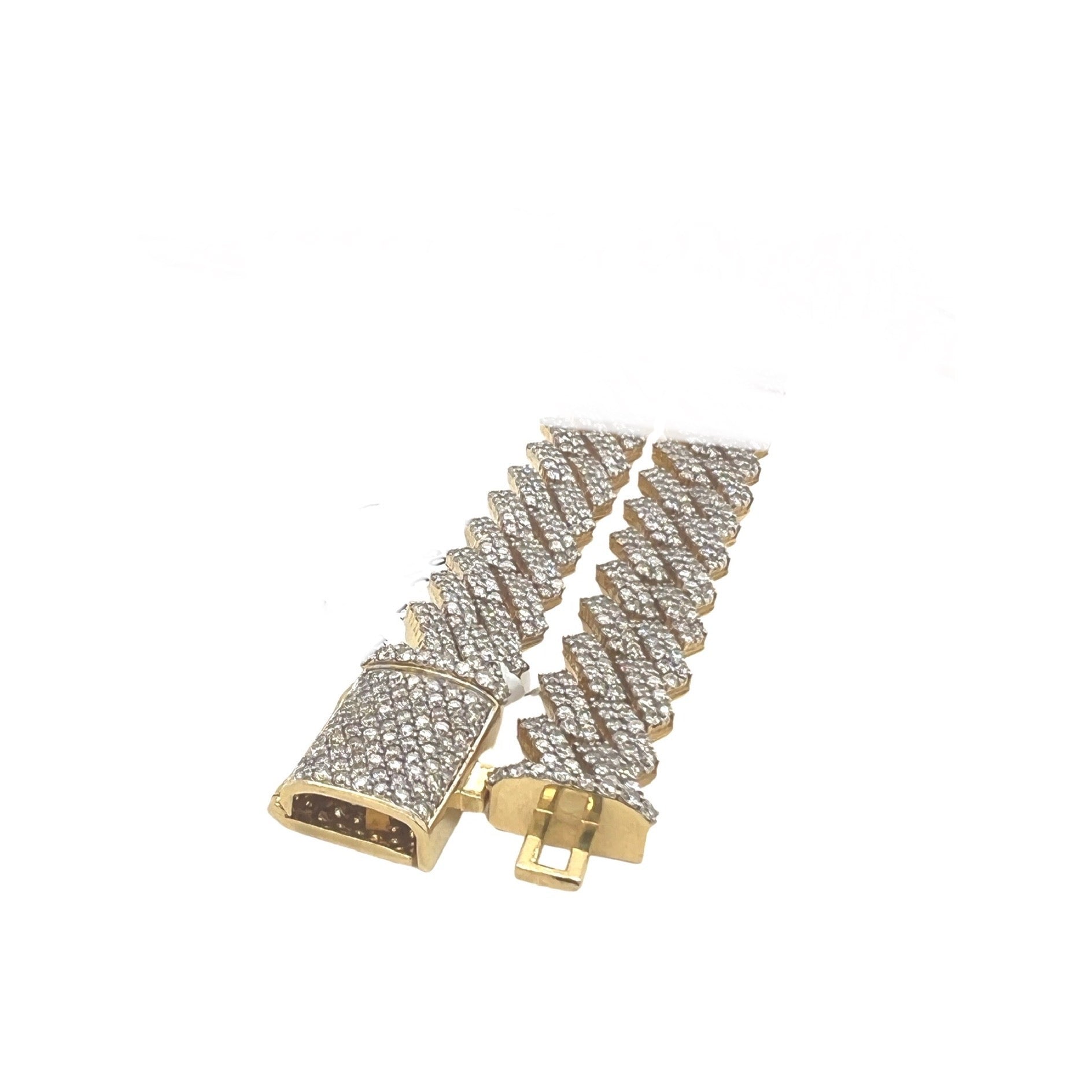10K Yellow Gold 12MM Prong Set Miami Cuban Diamond Chain 23.05 CT - 22"