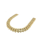 10K Yellow Gold 12MM Prong Set Miami Cuban Diamond Chain 22.81 CT - 22"