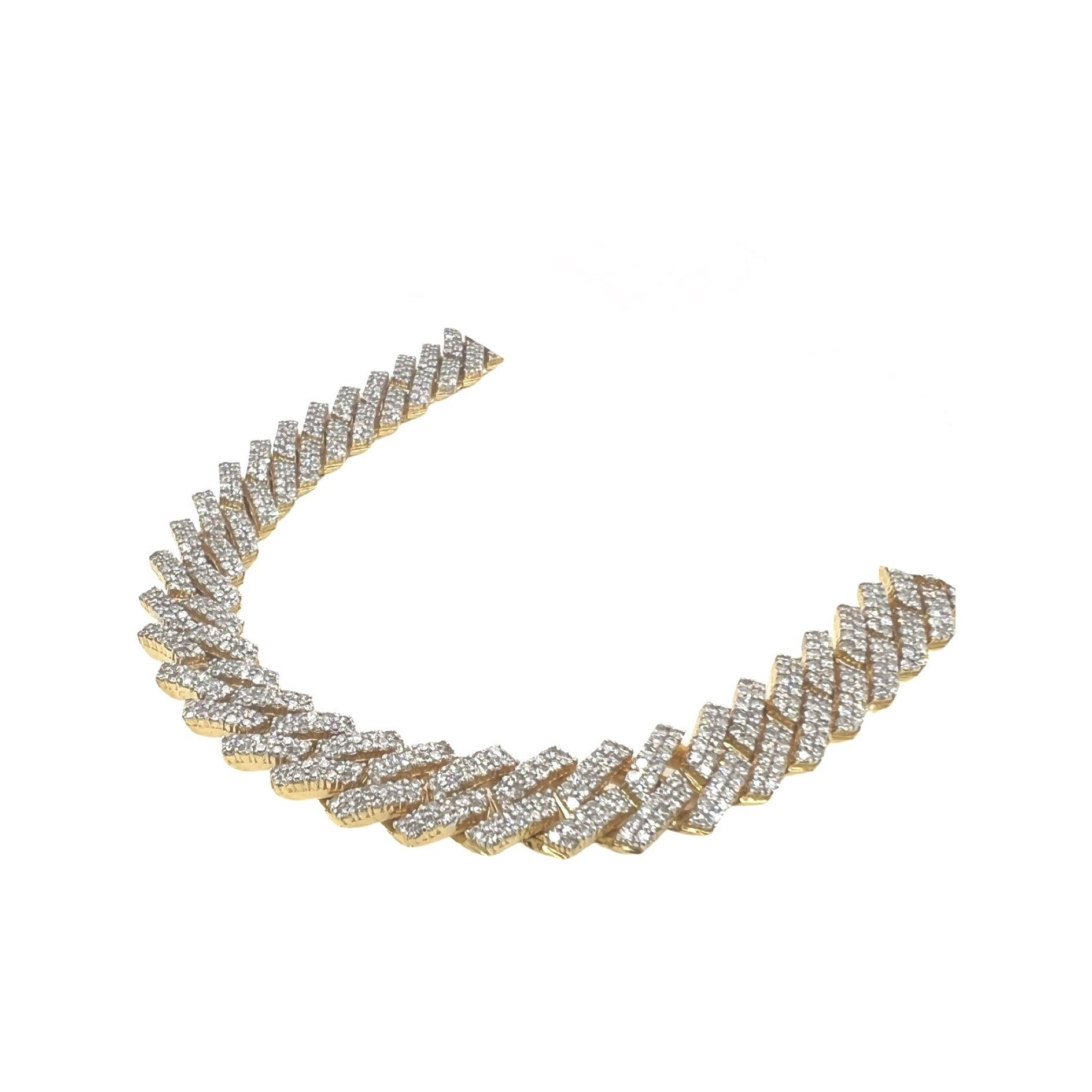10K Yellow Gold 12MM Prong Set Miami Cuban Diamond Chain 22.81 CT - 22"