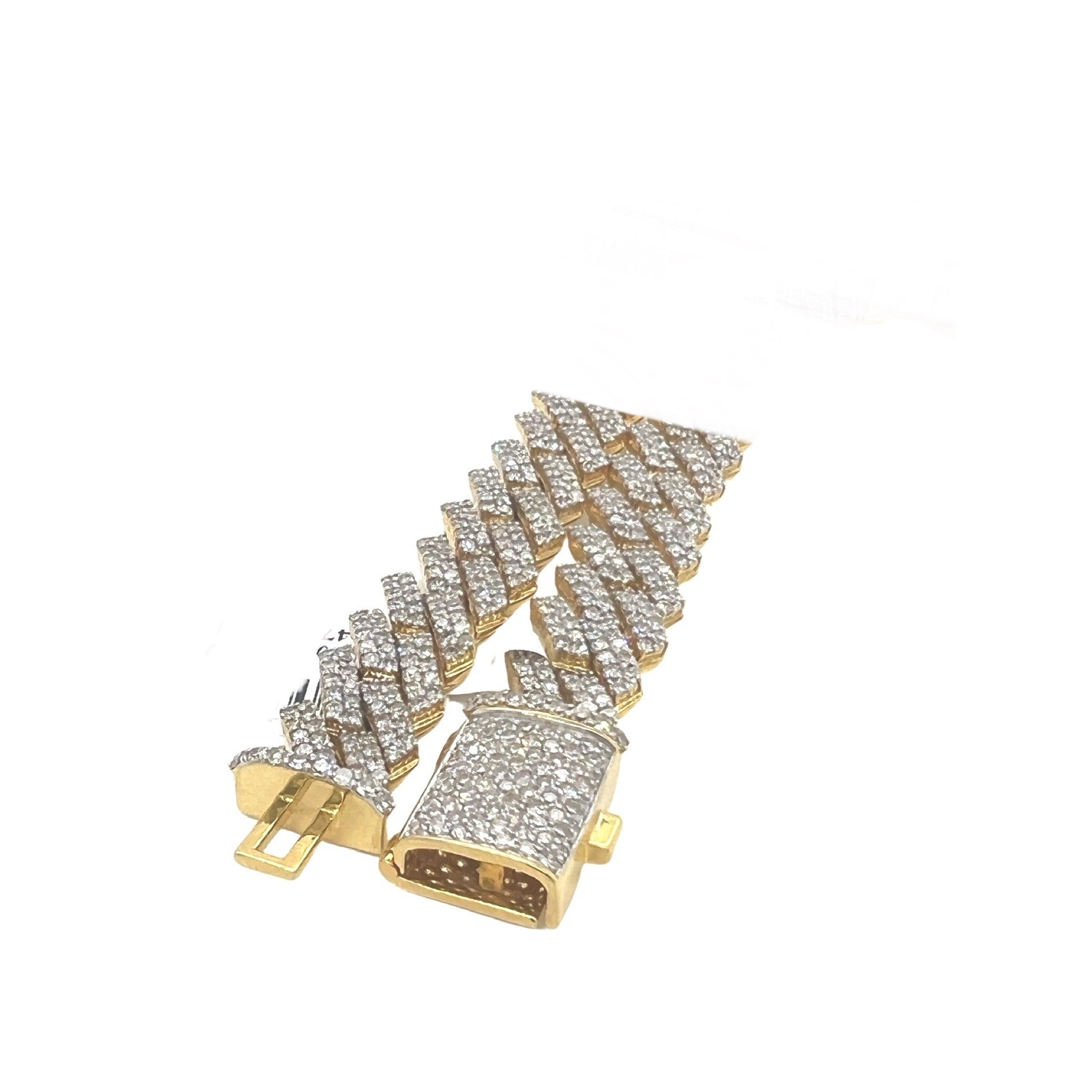 10K Yellow Gold 12MM Prong Set Miami Cuban Diamond Chain 22.81 CT - 22"