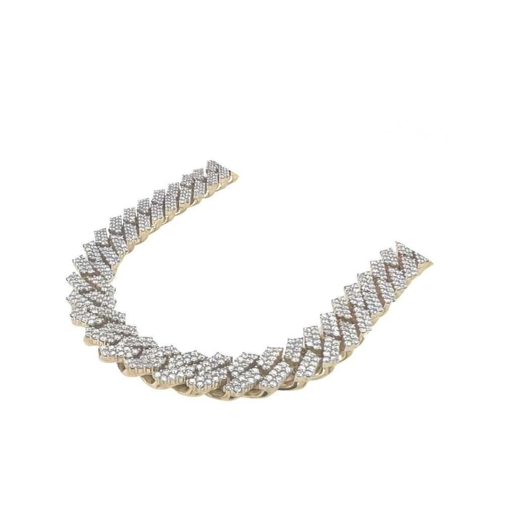 10K Yellow Gold 9.5MM Prong Set Miami Cuban Diamond Chain 17.88 CT - 22"