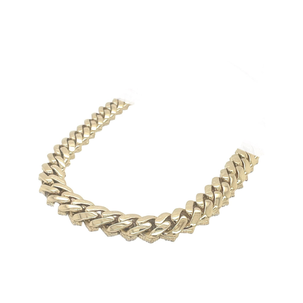 10K Yellow Gold 9.5MM Prong Set Miami Cuban Diamond Chain 17.88 CT - 22"