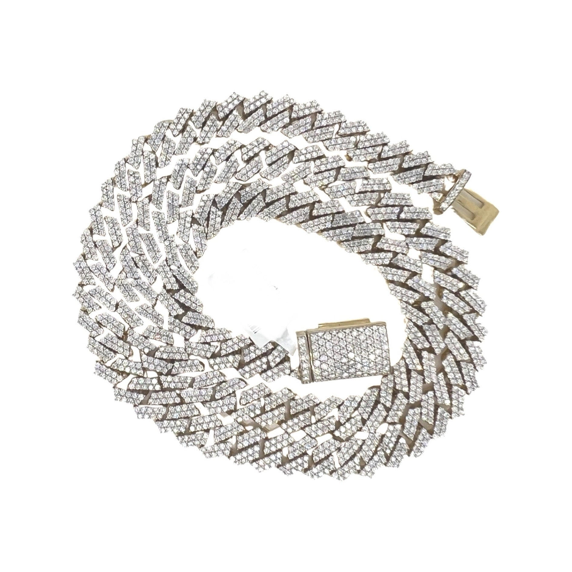 10K Yellow Gold 9.5MM Prong Set Miami Cuban Diamond Chain 17.88 CT - 22"