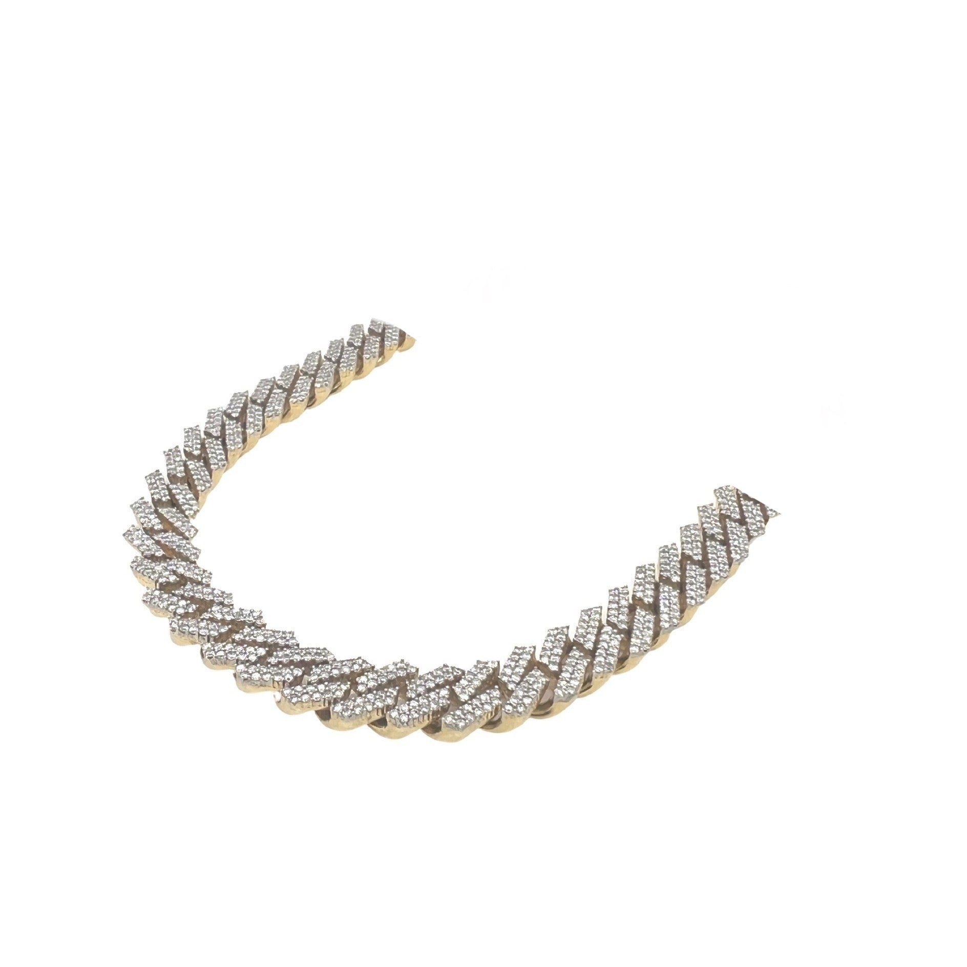 10K Yellow Gold 8.5MM Prong Set Miami Cuban Diamond Chain 11.92 CT - 20"