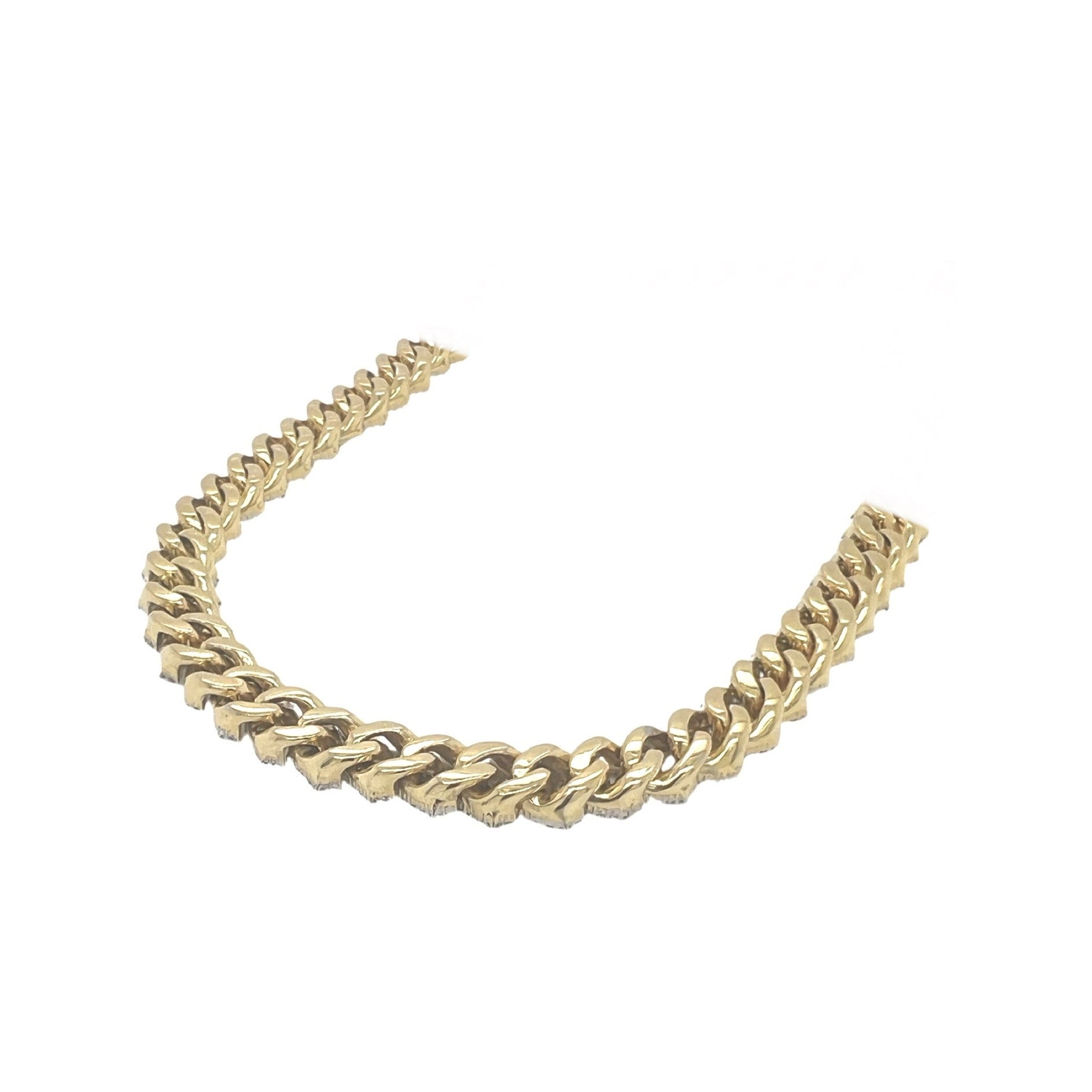 10K Yellow Gold 8.5MM Prong Set Miami Cuban Diamond Chain 11.92 CT - 20"