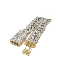 Load image into Gallery viewer, 10K Yellow Gold 15MM Miami Cuban Baguette Diamond Chain 27 CT - 24&quot;
