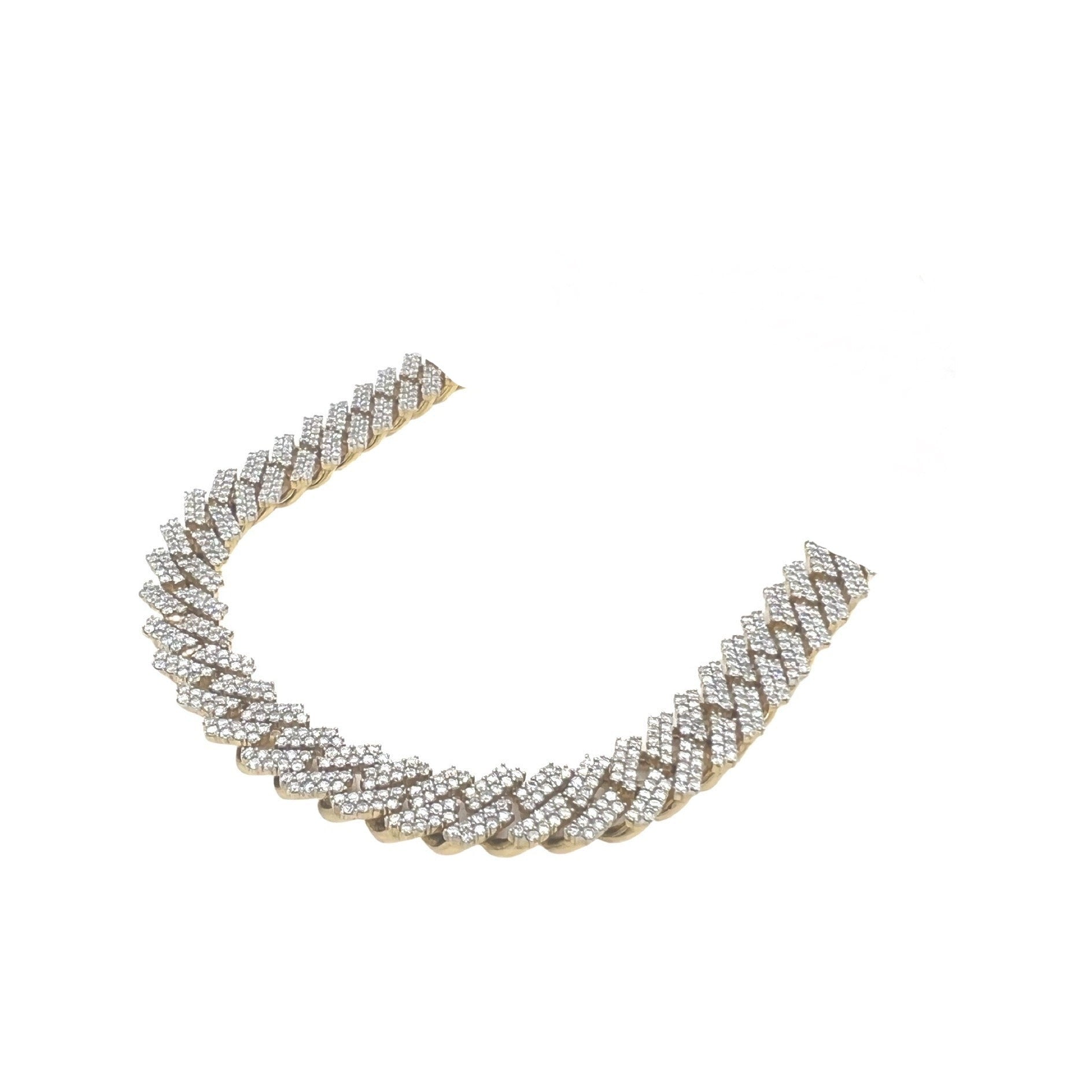 10K Yellow Gold 10MM Prong Set Miami Cuban Diamond Chain 19.46 CT - 22"