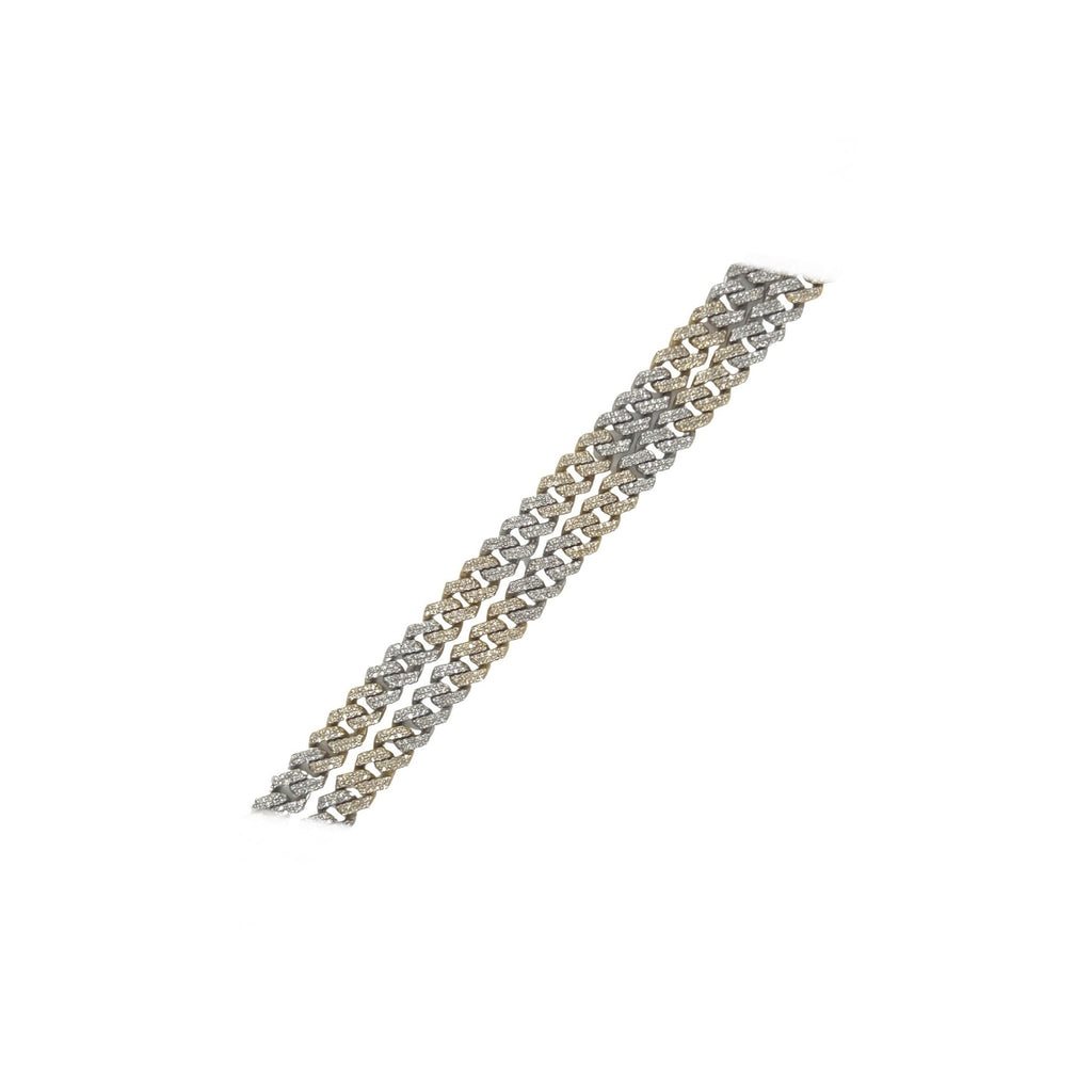 10K Two-Tone Gold 6MM Miami Cuban Pave Diamond Chain 4.34 CT - 20"