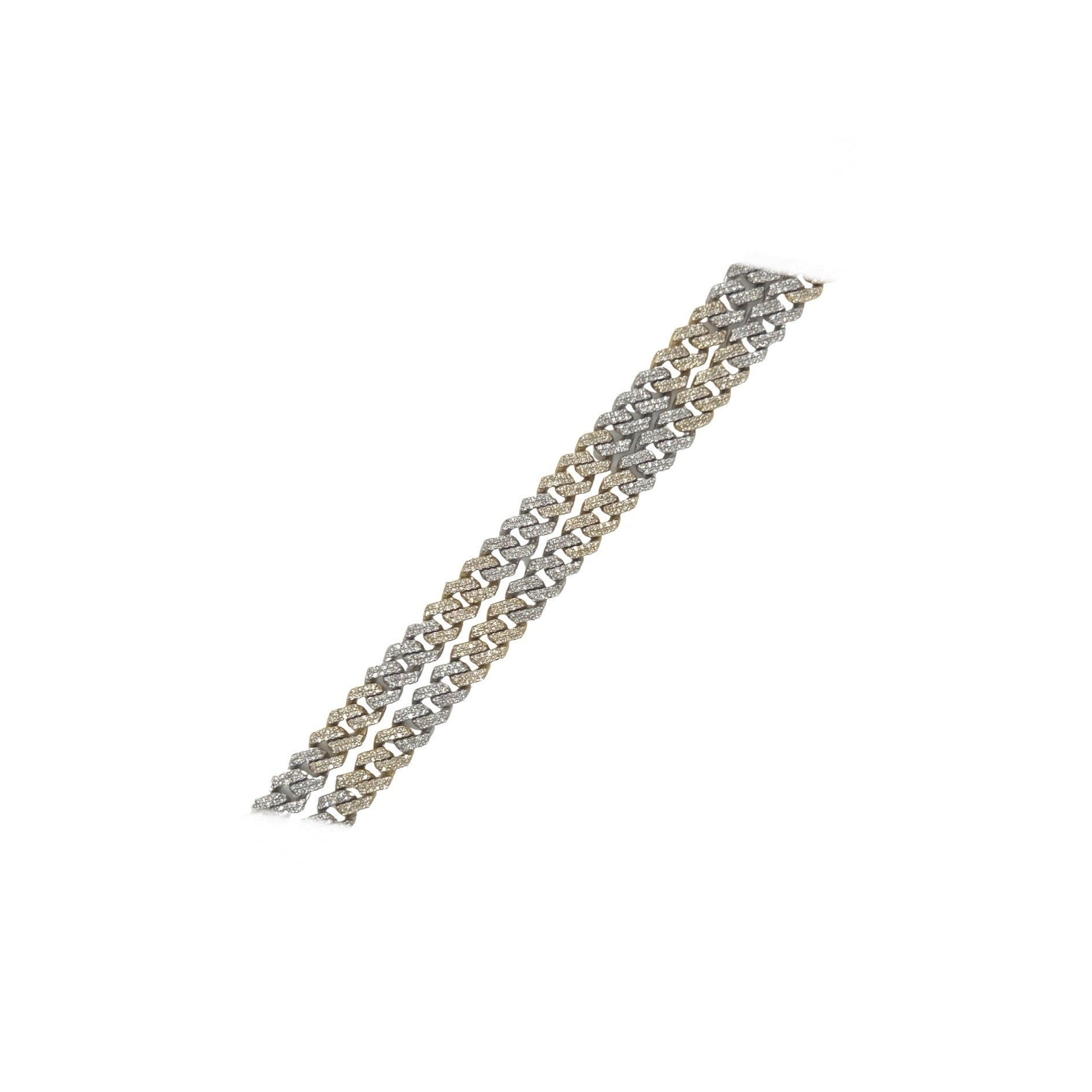 10K Two-Tone Gold 6MM Miami Cuban Pave Diamond Chain 4.34 CT - 20"