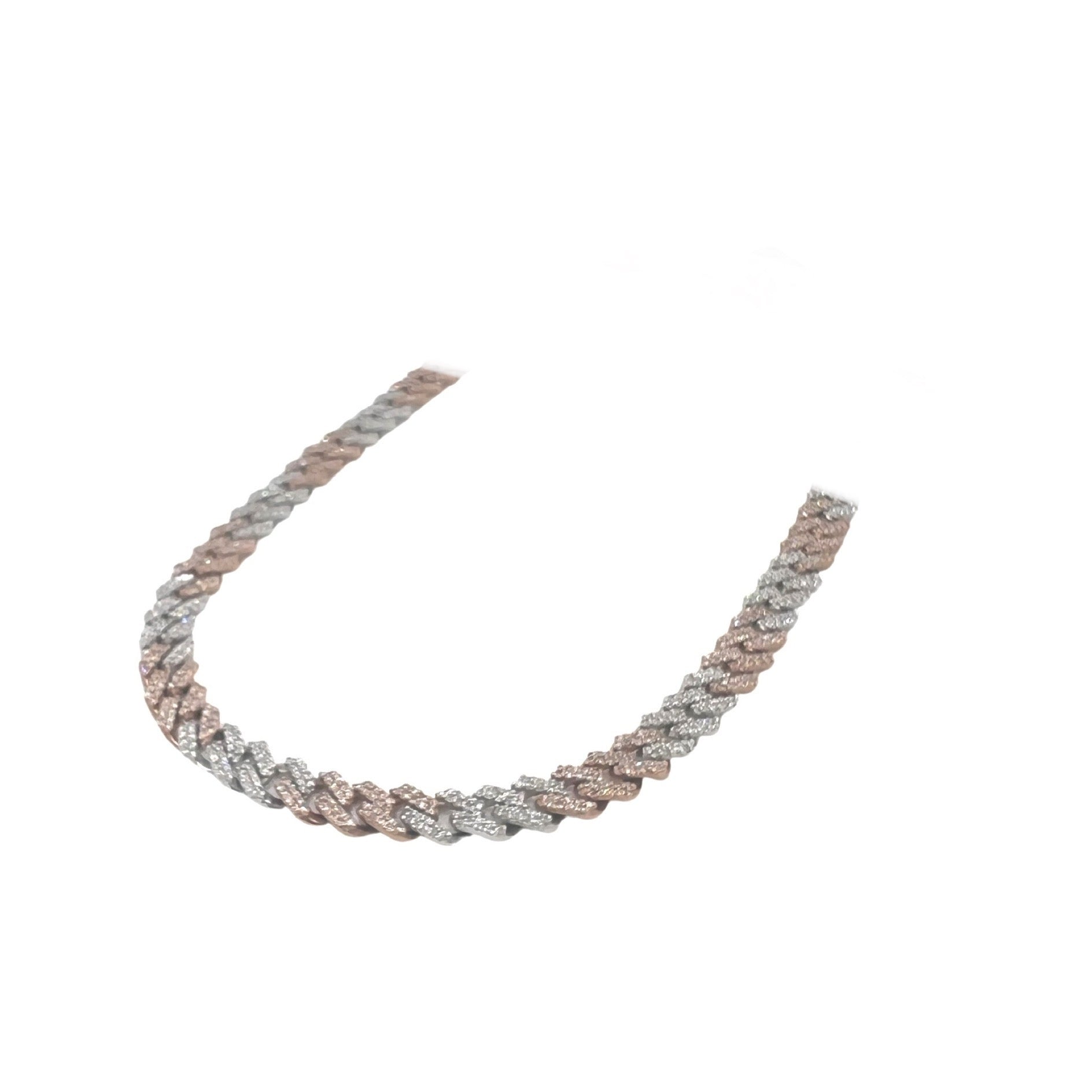 10K Two-Tone Gold 6MM Miami Cuban Pave Diamond Chain 4.25 CT - 20"