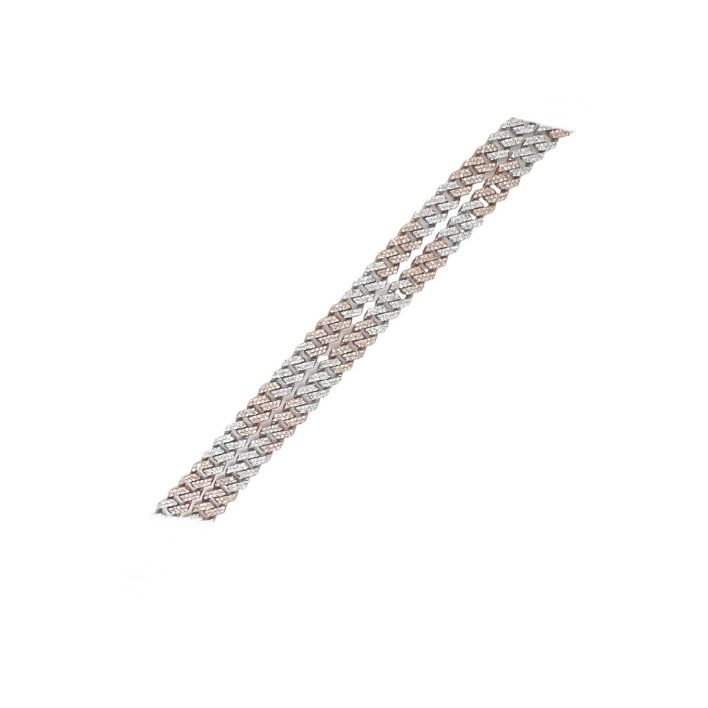 10K Two-Tone Gold 6MM Miami Cuban Pave Diamond Chain 4.25 CT - 20"