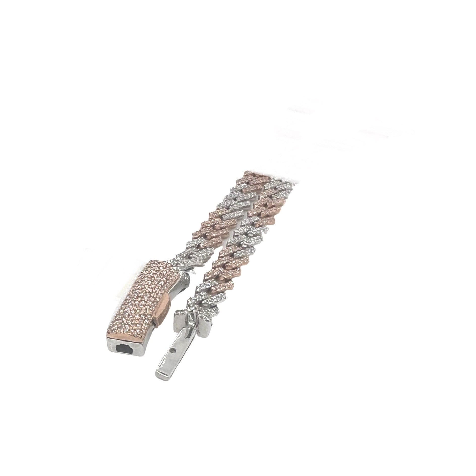 10K Two-Tone Gold 6MM Miami Cuban Pave Diamond Chain 4.25 CT - 20"