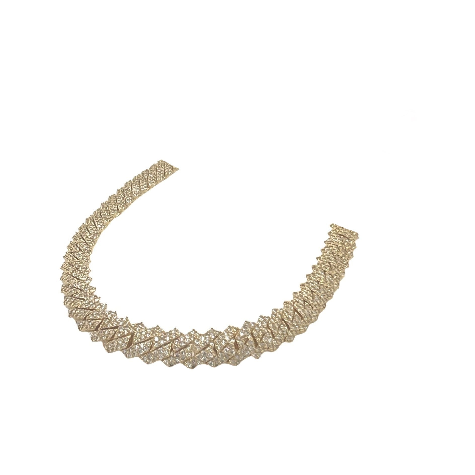 10K Yellow Gold 8MM Prong Set Miami Cuban Diamond Chain 12.5 CT - 20"