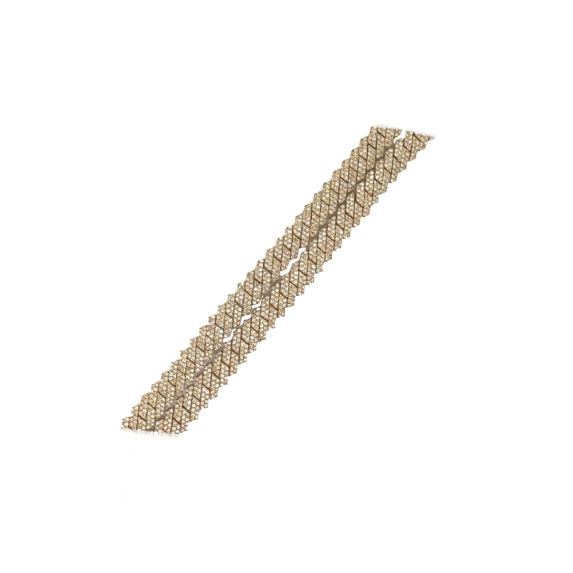 10K Yellow Gold 8MM Prong Set Miami Cuban Diamond Chain 12.5 CT - 20"