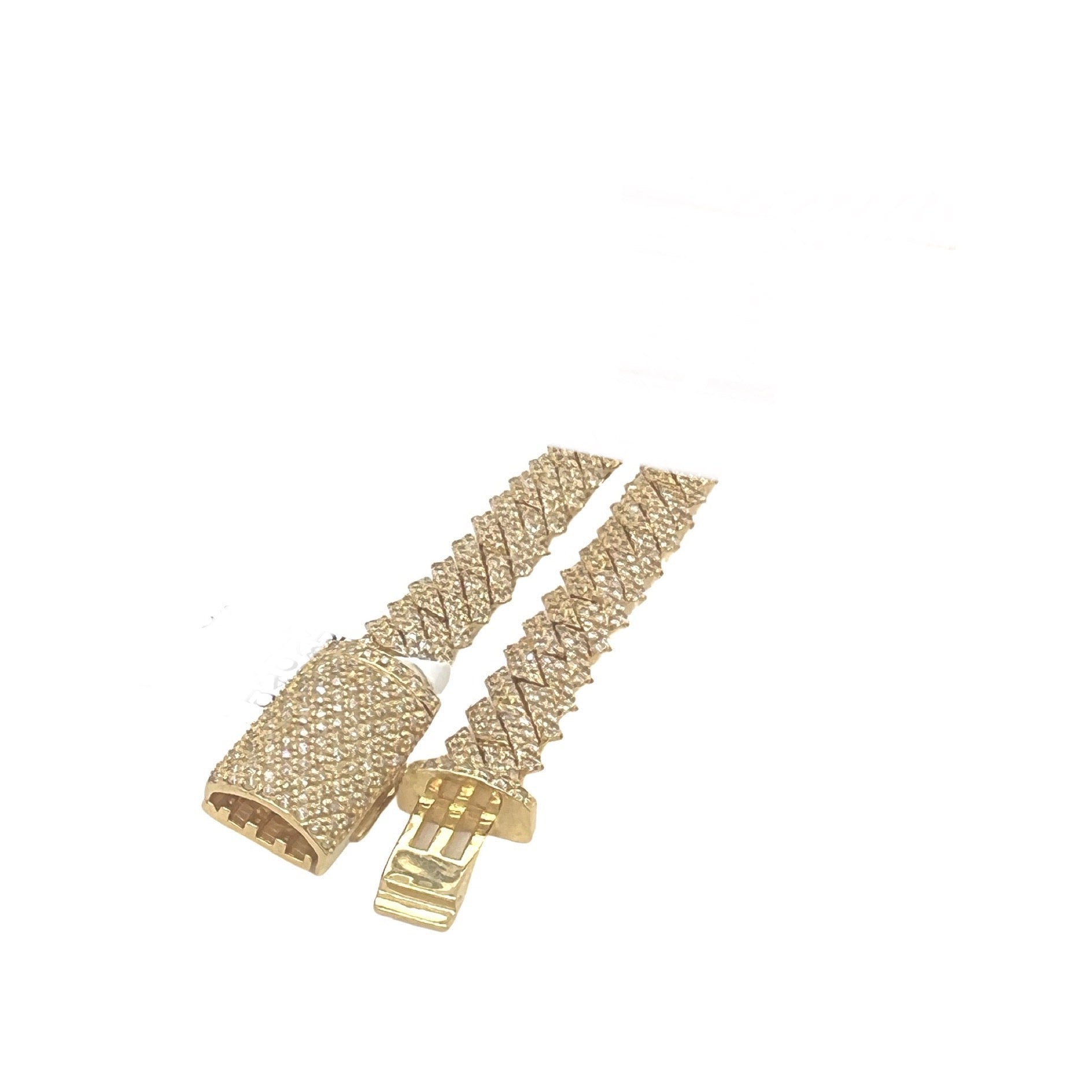 10K Yellow Gold 8MM Prong Set Miami Cuban Diamond Chain 12.5 CT - 20"