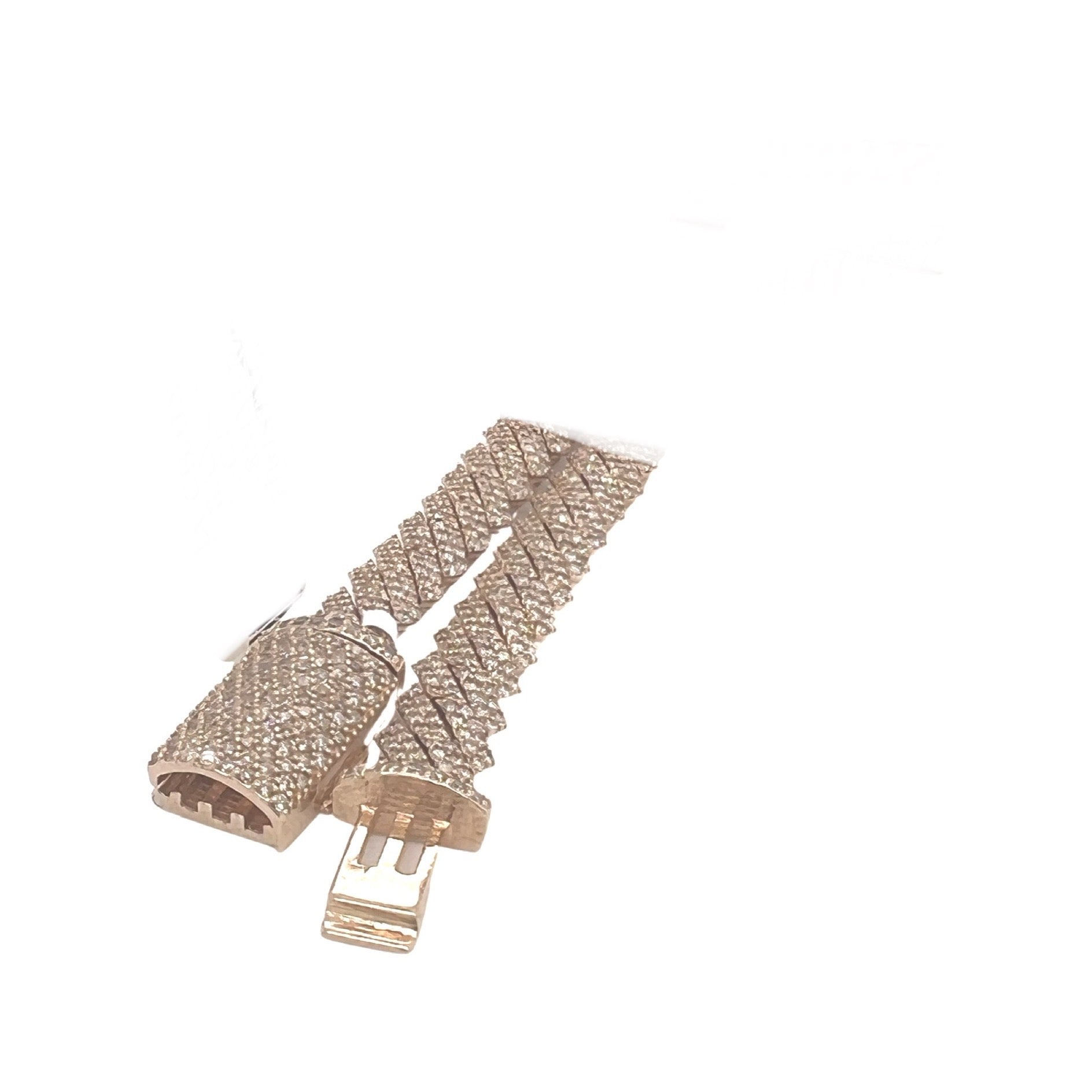 10K Rose Gold 8MM Prong Set Miami Cuban Diamond Chain 14.25 CT - 20"
