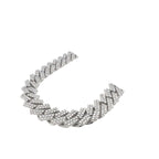 10K White  Gold 13.5MM Prong Set Miami Cuban VS Diamond Chain 28.5 CT - 20"