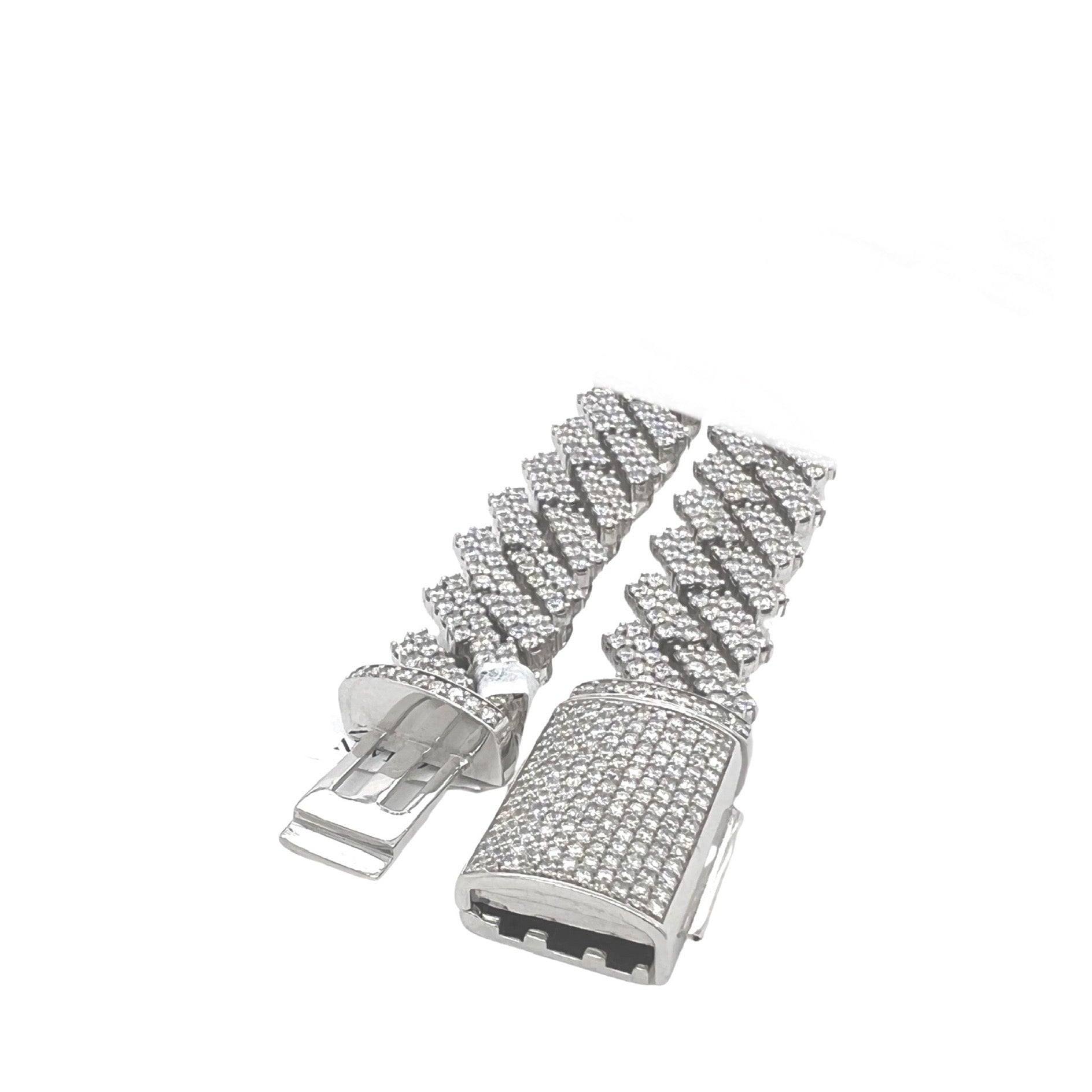10K White  Gold 13.5MM Prong Set Miami Cuban VS Diamond Chain 25.76 CT - 20"