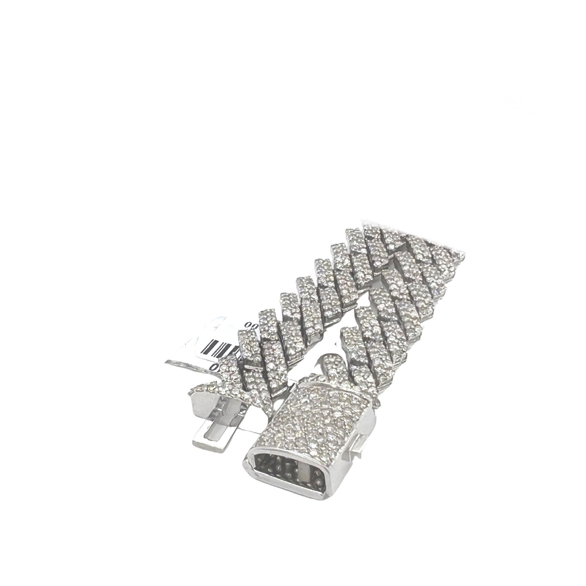 10K White Gold 12MM Prong Set Miami Cuban Diamond Chain 20.20 CT - 22"