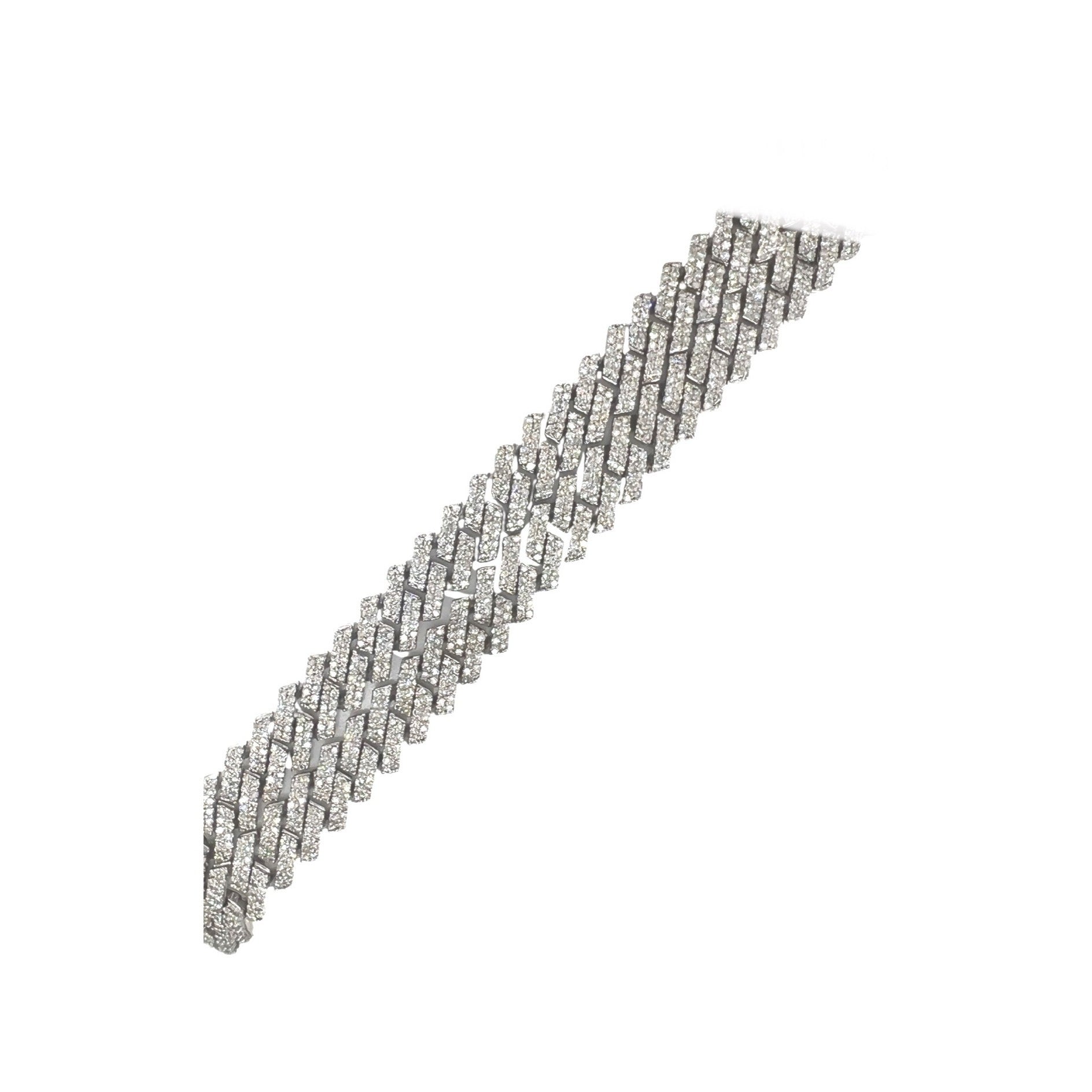 10K White Gold 12MM Prong Set Miami Cuban Diamond Chain 20.20 CT - 22"