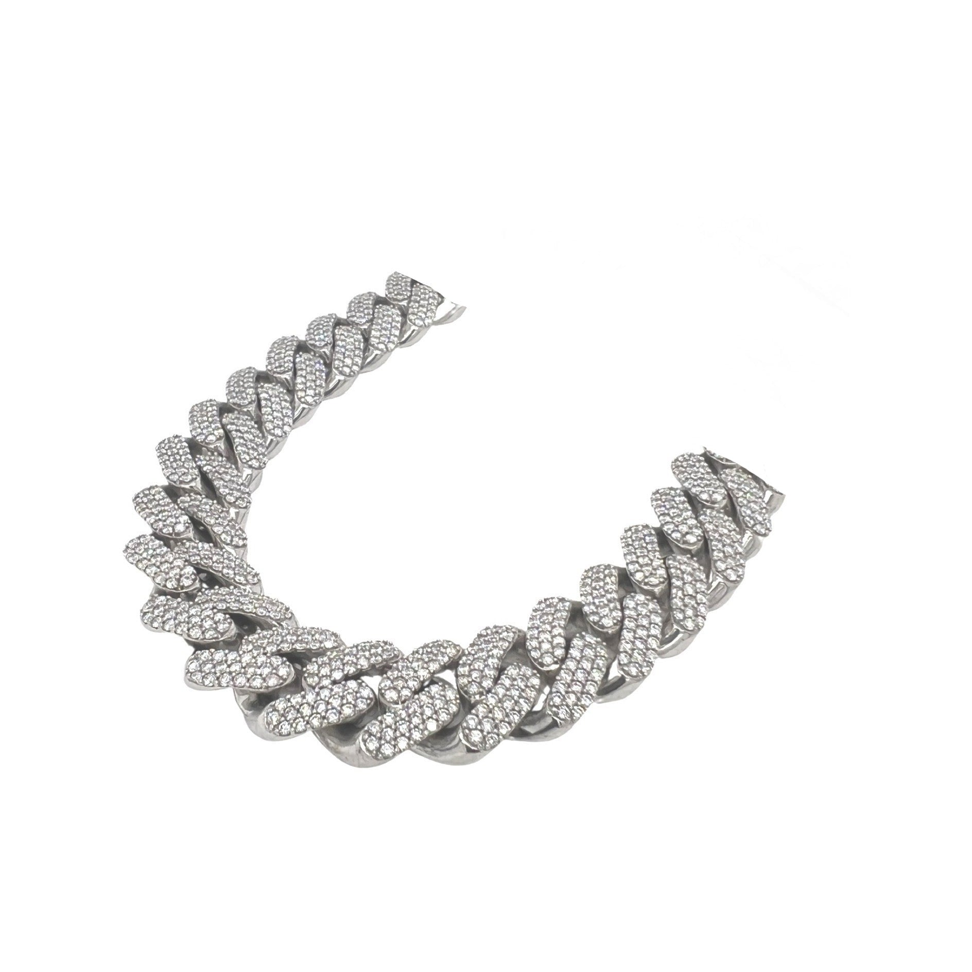 10K White Gold 16MM Miami Cuban Honeycomb VS Diamond Chain 35.31 CT - 20"